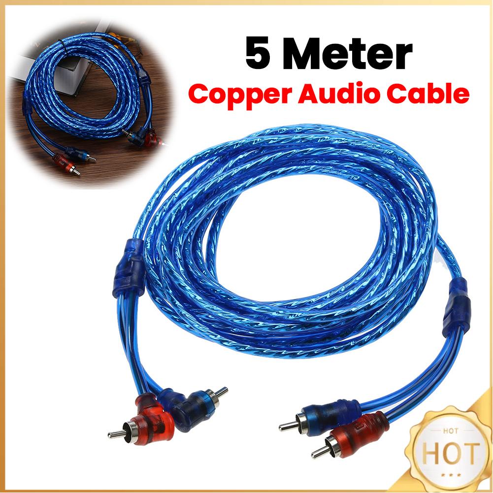 Audio Jumper Wire - Auto-Styling 5m RCA-Verbindungskabel Auto-Verstärker Lautsprecherkabel Automobil-Audio-Leistungsverstärkerkabel