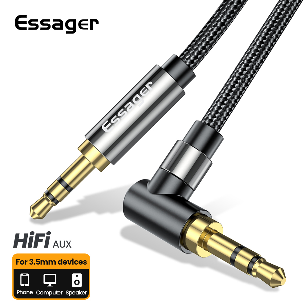 Audio Jumper Wire - Essager Aux-Verlängerungskabel, 3,5 mm Klinke, Stecker