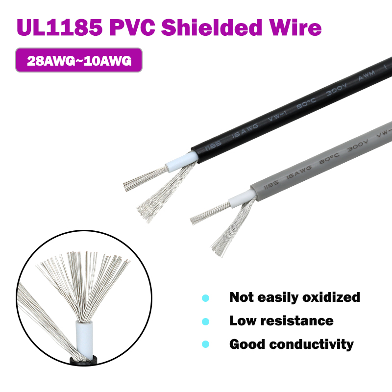 Audio Jumper Wire - 1 ~ 10M UL1185 PVC-geschirmter Draht