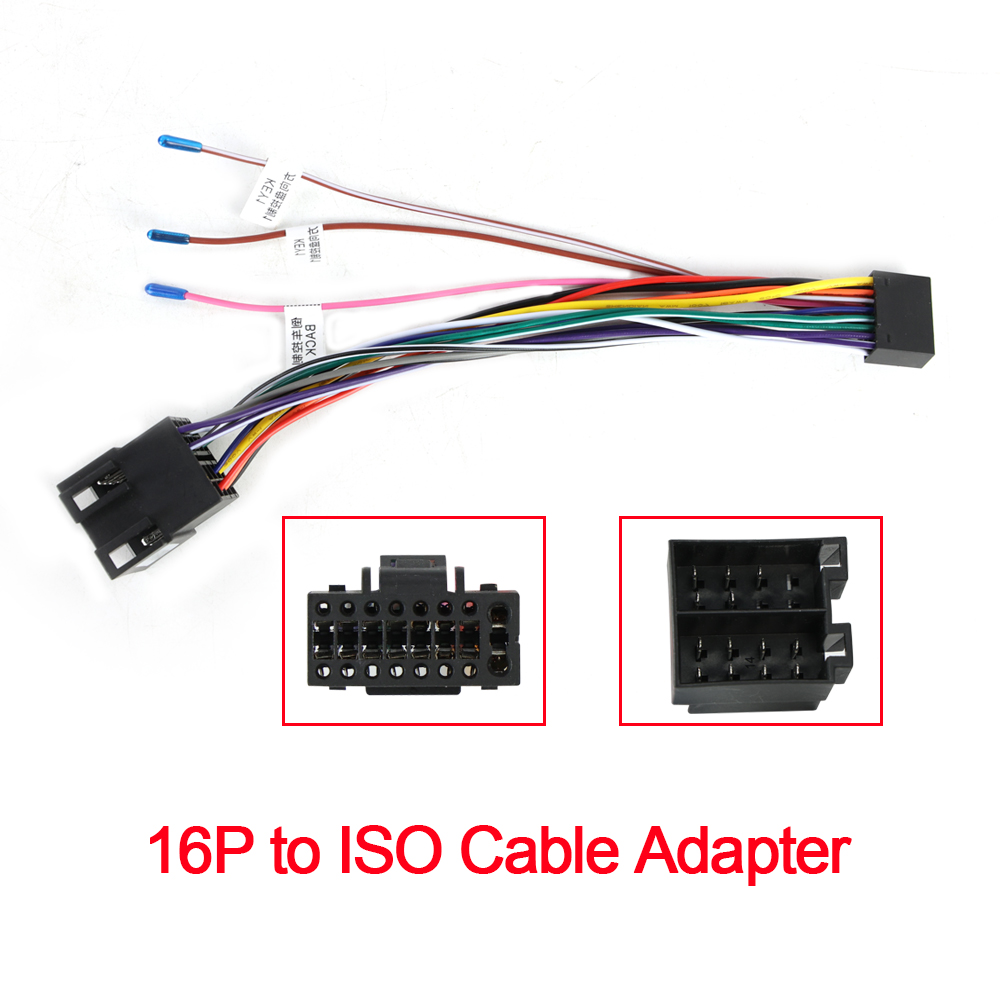 Audio Cable Rca - 16-poliges Steckerkabel, ISO-Standard-Stecker-Adapter, Autoradio, Radio für