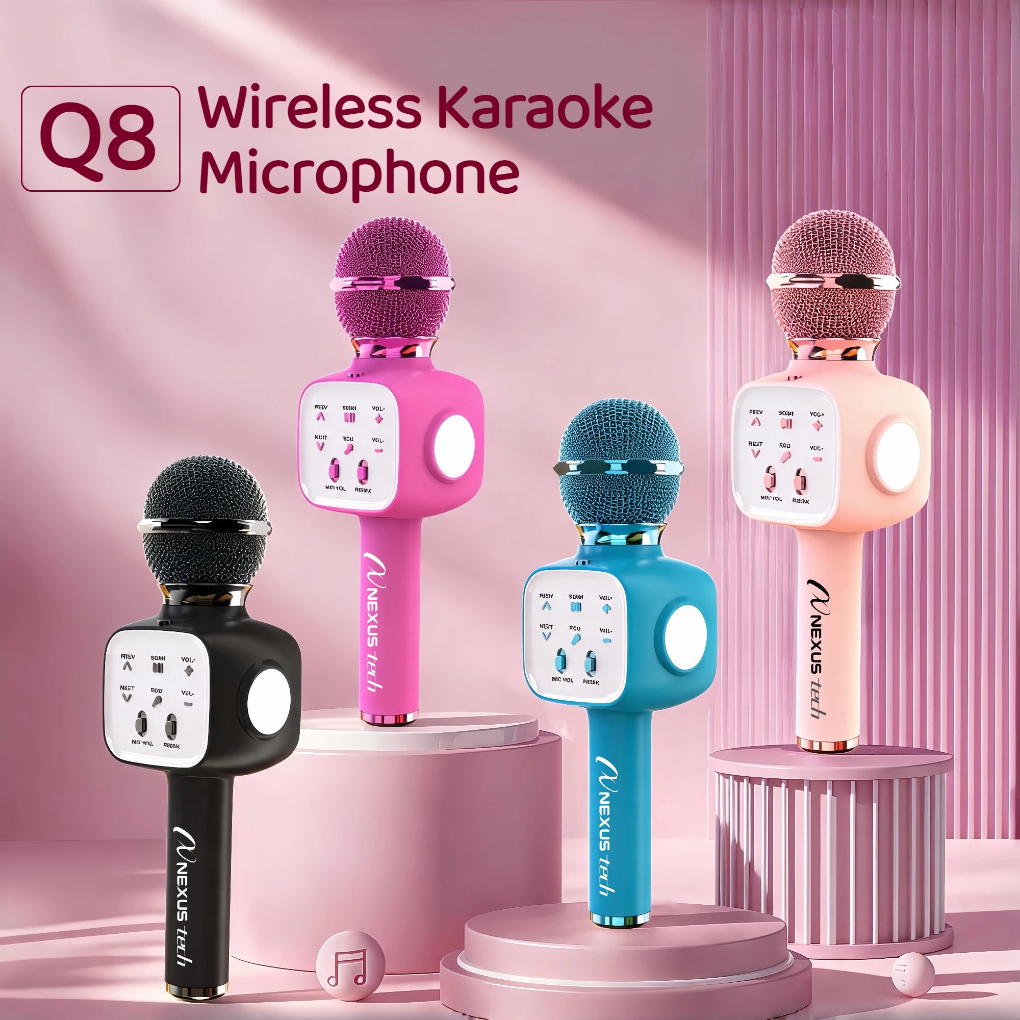 Microphone Capsule - Kabelloses Bluetooth 5.2 Karaoke-Mikrofon, tragbarer Lautsprecher,
