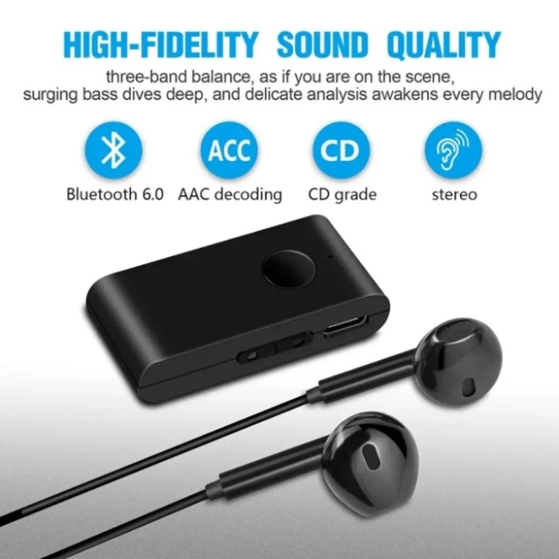 Headphone Amplifier - Bluetooth 5.0 Audio-Empfänger mit In-Ear-Kopfhörern, 3,5-mm-Kabelkopfhörer,