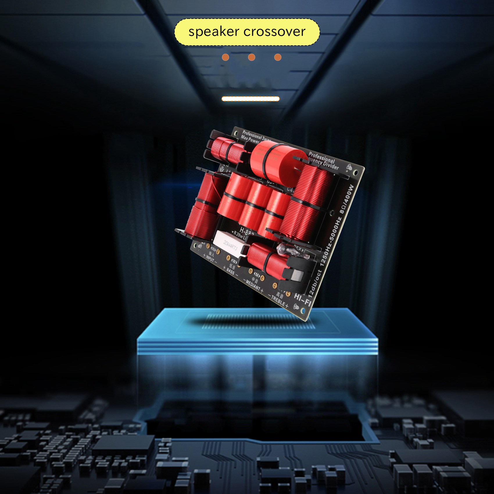 Speaker Crossover - Excellent-400W 3-Wege-Crossover-Teiler Hifi-Hochtöner Woofer Lautsprecher Crossover