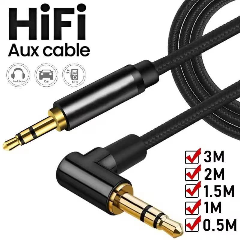 Audio Jumper Wire - AUX-Kabel 3,5mm Klinkenkabel Stecker-zu-Stecker Geflochtenes Kabel