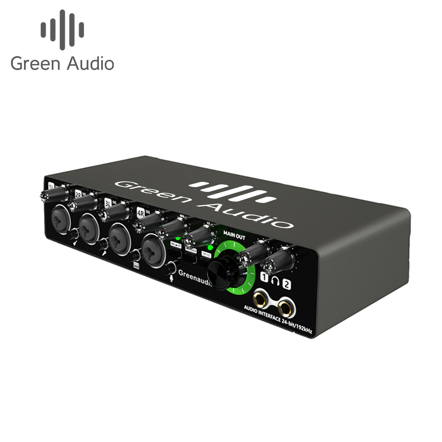 Audio Interface - GAX-MD44 Grünes Audio-USB-Interface Soundkarte mit 24-Bit/192kHz