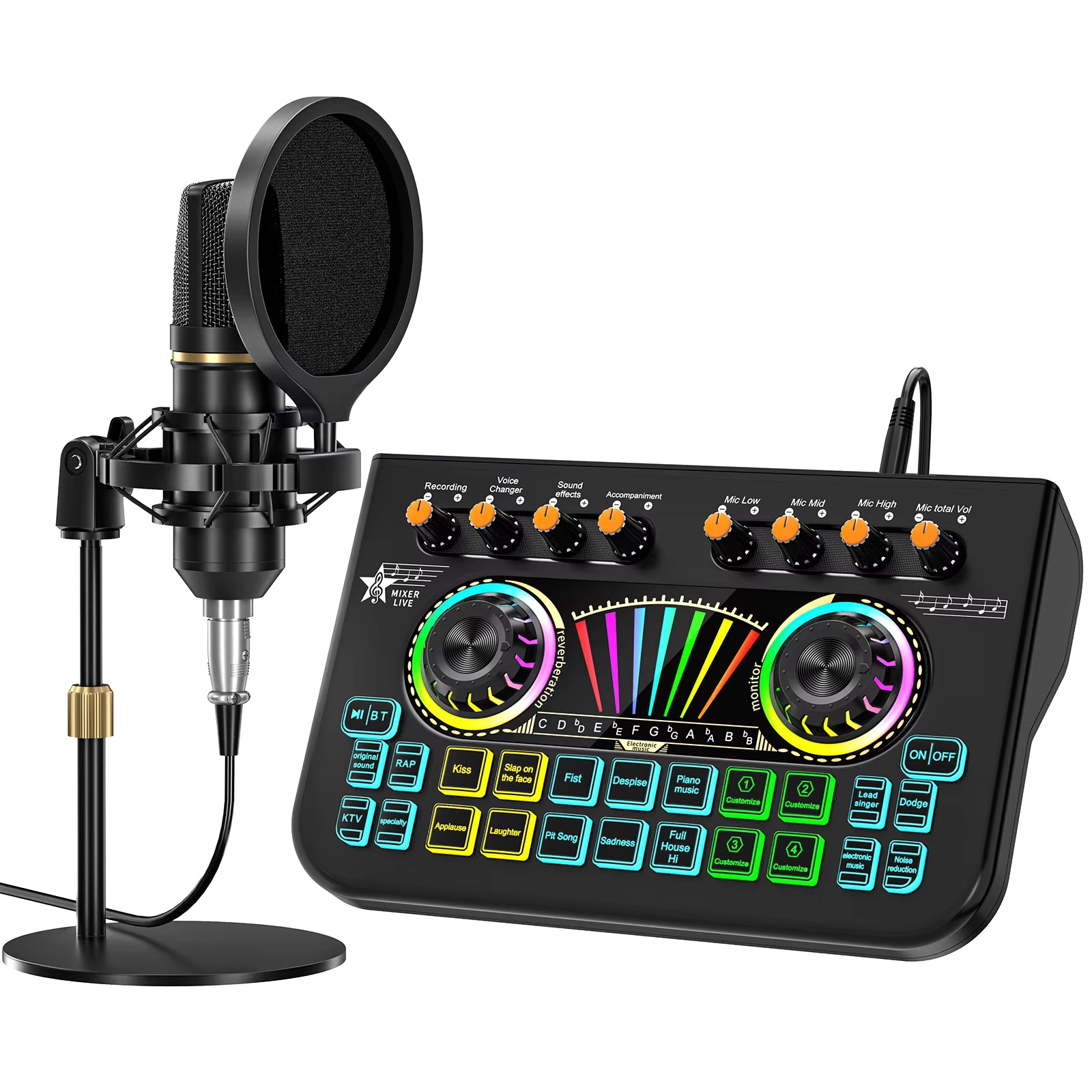 Microphone Capsule - Tenlamp X3 BM800 Podcast-Mikrofon-Set mit 3,5-mm-Kondensatormikrofon,